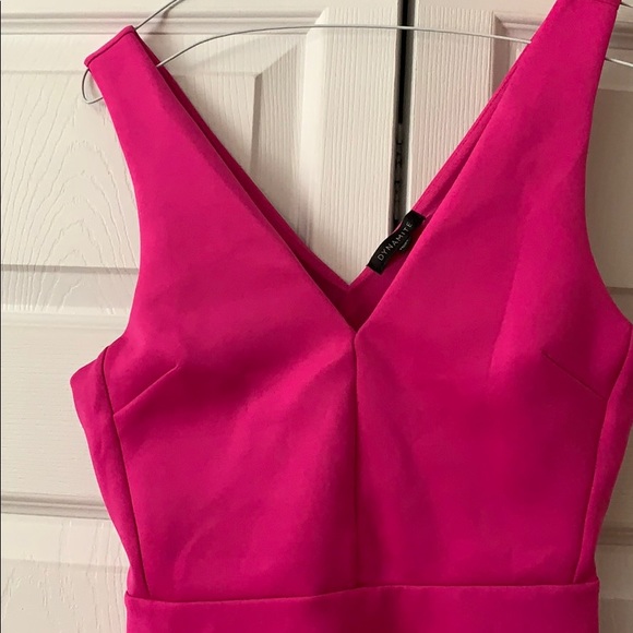 Fuchsia Peplum Tank Top (Dynamite) - Picture 2 of 5
